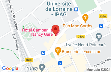 Lieu de stages Campanile Nancy sur la carte de Nancy